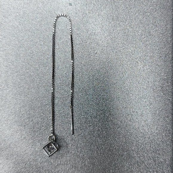 Threader Earrings Silver Chain Modern Design Cubic Zirconia Brand New Fun Trendy - Picture 5 of 5